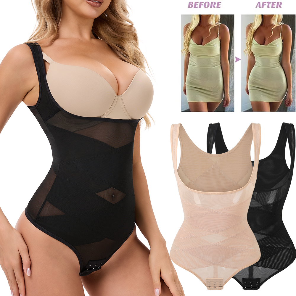 Mesh Thongs Bodysuit Shapewear - مراجعة Shapewear Bodysuit Firm وسعره